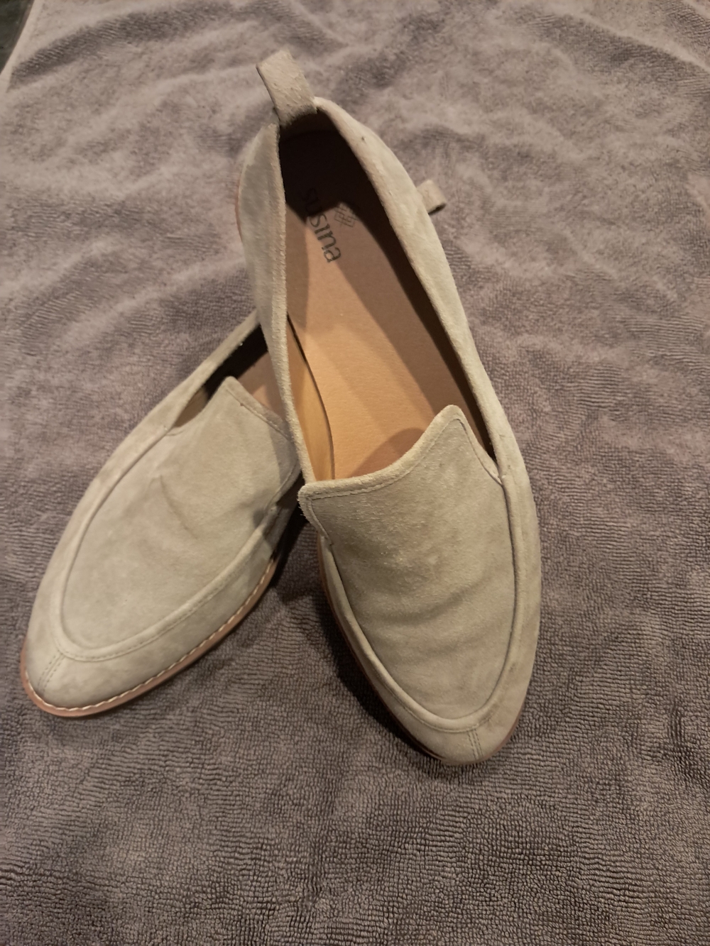 Susuna-Suede Slip-On Loafers in Light Gray - Women
